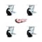 Service Caster 4 Inch Rubber on Steel Swivel Caster Set with Roller Bearings and Brakes SCC SCC-30CS420-RSR-TLB-4 - alternate 5